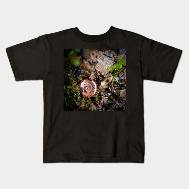 Sleepy Little Millipede Kids T-Shirt by Rebekah Slick